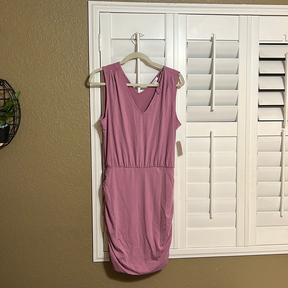 Nine West Women’s Dress Sleeveless V-Neck Midi Size Large Med Purple Color - Picture 1 of 7